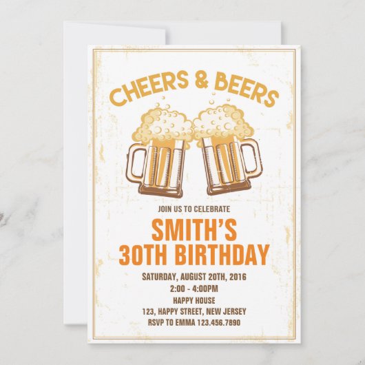 Geburtstagsfeier - jedes Alter Einladung (Vorderseite)