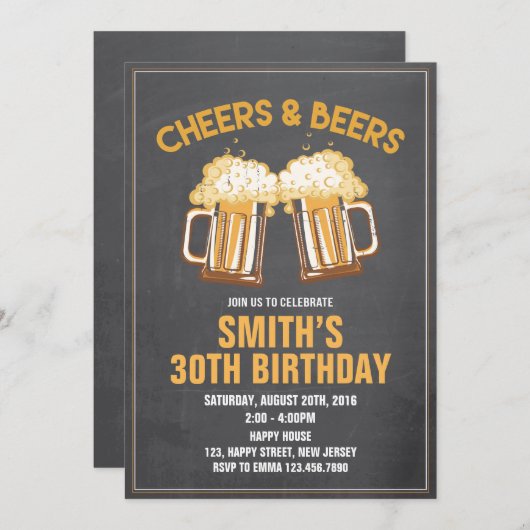 Geburtstagsfeier - jedes Alter Einladung (Vorne/Hinten)