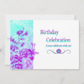 Geburtstagsfeier (lila) Einladung (Vorderseite)