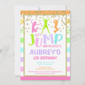 Geburtstagsfeier Mädchen, Trampolin-Party Einladung (Vorderseite)