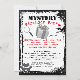 Geburtstagsfeier-Mission für Mystery Sleuth Einladung
