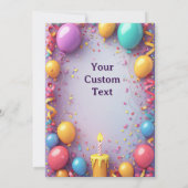 Geburtstagsfeier mit Ballons Einladung (Rückseite)