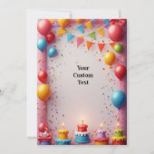 Geburtstagsfeier mit Ballons Einladung (Rückseite)