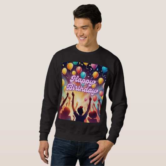 Geburtstagsfeier mit Balloons Sweatshirt (Vorne ganz)