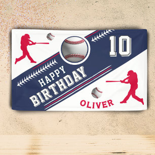 Geburtstagsfeier mit Baseballspieler-Thema Banner