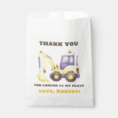 Geburtstagsfeier mit Baulastwagen Bagger Geschenktütchen (Vorderseite)
