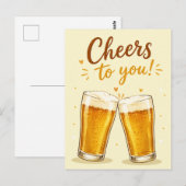 Geburtstagsfeier mit Bier-Pint Postkarte (Vorne/Hinten)