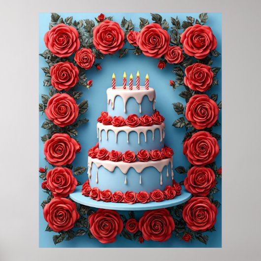 Geburtstagsfeier mit Candlelit Cake Poster (Vorne)