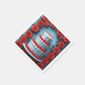 Geburtstagsfeier mit Candlelit Cake Serviette (Ecke)