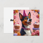 Geburtstagsfeier mit glücklichem Hund Einladung (Vorne/Hinten)