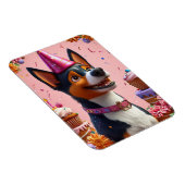 Geburtstagsfeier mit glücklichem Hund Magnet (Rechte Seite)