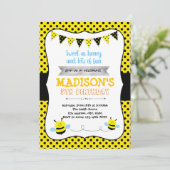 Geburtstagsfeier mit Hummel Einladung (Stehend Vorderseite)