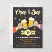 Geburtstagsfeier mit Käse und Bier Einladung (Vorderseite)