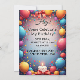 Geburtstagsfeier mit Luftballons Einladung