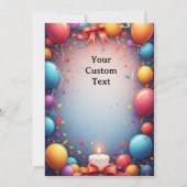 Geburtstagsfeier mit Luftballons Einladung (Rückseite)