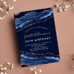 Geburtstagsfeier mit marmorblauer Rose Gold Einladung<br><div class="desc">Eine moderne,  stilvolle und glamouröse Einladung für eine 30. Geburtstagsfeier (oder jedes Alter). Blau und Rose goldfarben,  Marmorboden. Der Name ist mit einem modernen handgeschriebenen Stilskript geschrieben. Personalisieren Sie Ihre Party-Daten und fügen Sie sie hinzu.</div>