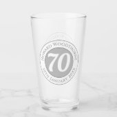 Geburtstagsfeier mit Name, Alter & Geburtstag Glas (Vorderseite)