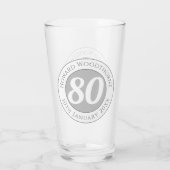Geburtstagsfeier mit Name, Alter & Geburtstag Glas (Rückseite)