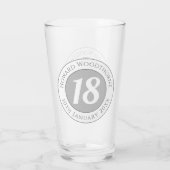 Geburtstagsfeier mit Name, Alter & Geburtstag Glas (Rückseite)