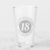 Geburtstagsfeier mit Name, Alter & Geburtstag Glas (Vorderseite)