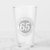 Geburtstagsfeier mit Name, Alter & Geburtstag Glas (Vorderseite)