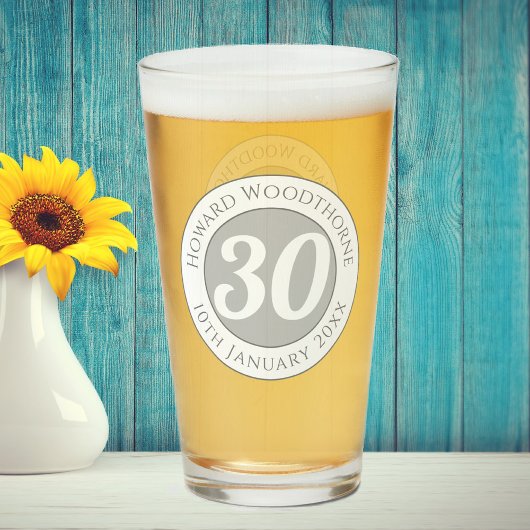 Geburtstagsfeier mit Name, Alter & Geburtstag Glas