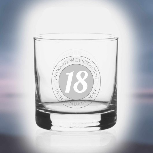 Geburtstagsfeier mit Name, Alter & Geburtstag Whiskyglas