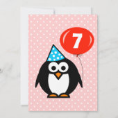 Geburtstagsfeier mit niedlichem Pinguin Einladung (Rückseite)