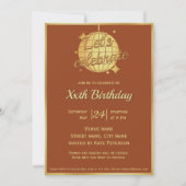 Geburtstagsfeier mit rostigem, braunem Gold Einladung (Vorderseite)