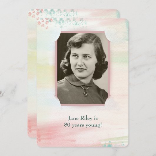 Geburtstagsfeier mit Schlitzrahmen Einladung (Vorne/Hinten)