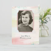 Geburtstagsfeier mit Schlitzrahmen Einladung (Stehend Vorderseite)