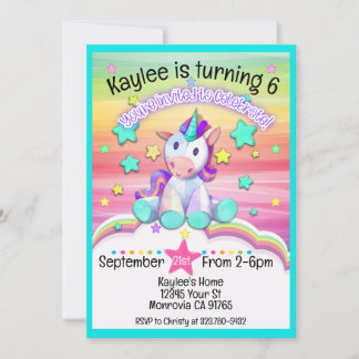 Geburtstagsfeier mit Stitched Unicorn Einladung