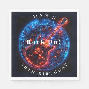 Geburtstagsfeier Neon-Glow Rock-Gitarre Serviette