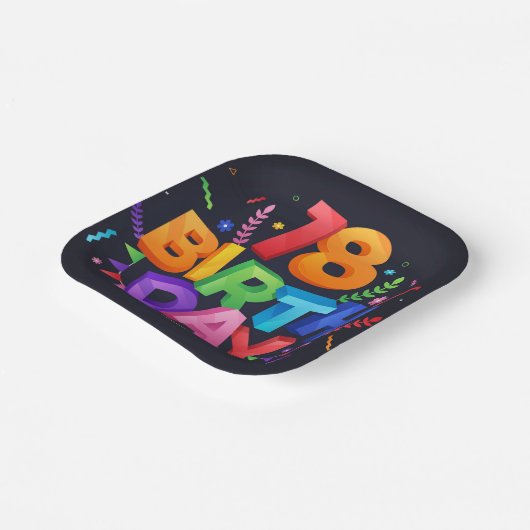 Geburtstagsfeier Pappteller (Gewinkelt)