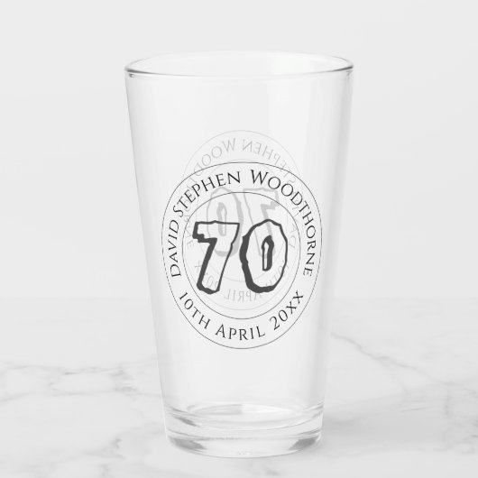 Geburtstagsfeier Personalisiert Glas (Rückseite)