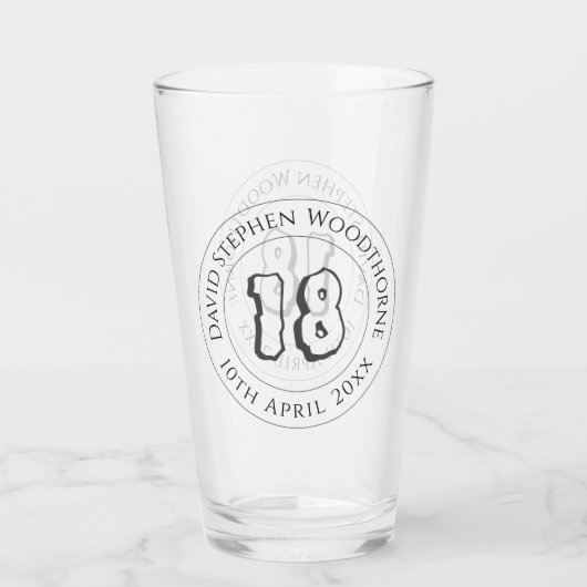 Geburtstagsfeier Personalisiert Glas (Rückseite)