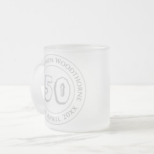 Geburtstagsfeier Personalisiert Mattglastasse (Vorderseite Links)