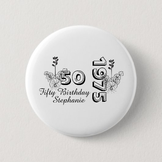 Geburtstagsfeier Personalisierter 50. Geburtstag a Button (Vorderseite)