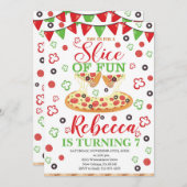 Geburtstagsfeier, Pizza Geburtstagsparty Einladung (Vorne/Hinten)