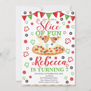 Geburtstagsfeier, Pizza Geburtstagsparty Einladung