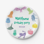 Geburtstagsfeier-Platte zu Halloween Pappteller (Vorderseite)