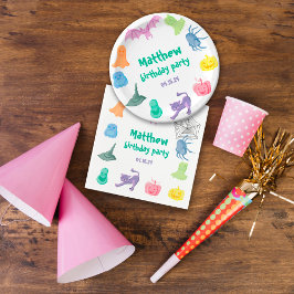 Geburtstagsfeier-Platte zu Halloween Serviette