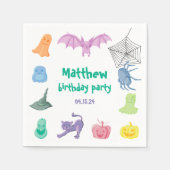 Geburtstagsfeier-Platte zu Halloween Serviette (Vorderseite)