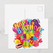 Geburtstagsfeier Postkarte (Vorne/Hinten)
