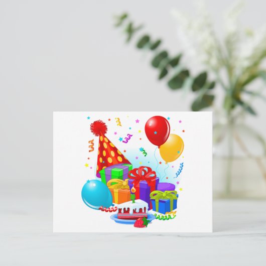 Geburtstagsfeier Postkarte (Stehend Vorderseite)