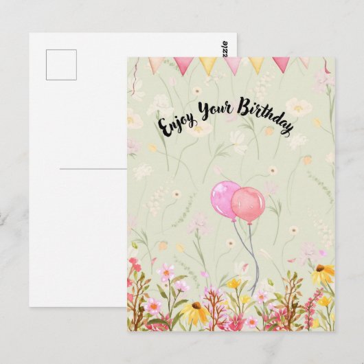 Geburtstagsfeier Postkarte (Vorne/Hinten)