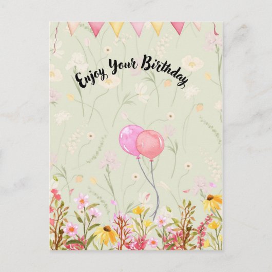 Geburtstagsfeier Postkarte (Vorderseite)