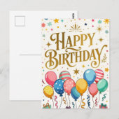 Geburtstagsfeier Postkarte (Vorne/Hinten)