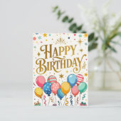 Geburtstagsfeier Postkarte (Stehend Vorderseite)