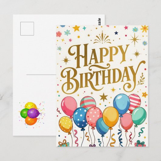 Geburtstagsfeier Postkarte (Vorne/Hinten)